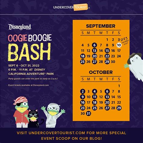 Oogie Boogie Bash Calendar 2022